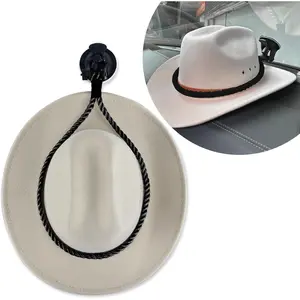 Cowboy Hat Mounts with Suction Cup, Hat Holder Rack for Secure Fit, Black Interior Accessory for SUVs