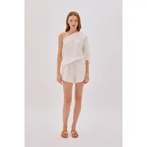 Capri White Linen Shorts