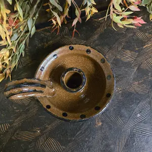 Antique Stoneware Candle Holders Collection for Home Decor
