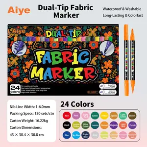Fabric Textile Pen, Washable Waterproof Marker, Non-Fade Fabric Paint, Single Hard Tip and Dual Soft-Hard Tips, DIY Craft Supplies
