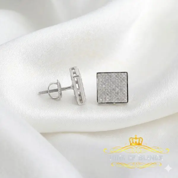 King Of Bling's 925 Sterling Silver 0.33ct Diamond Real For Women's & Men's White Stud Earrings King Of Bling's 925 Sterling Silver 0.33ct Diamond Real For Women's & Men's White Stud Earrings
