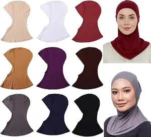 9 Pieces Modal Hijab Turban Muslim Hijab Cap Adjustable Muslim Scarf Stretchy Head Scarf for Women