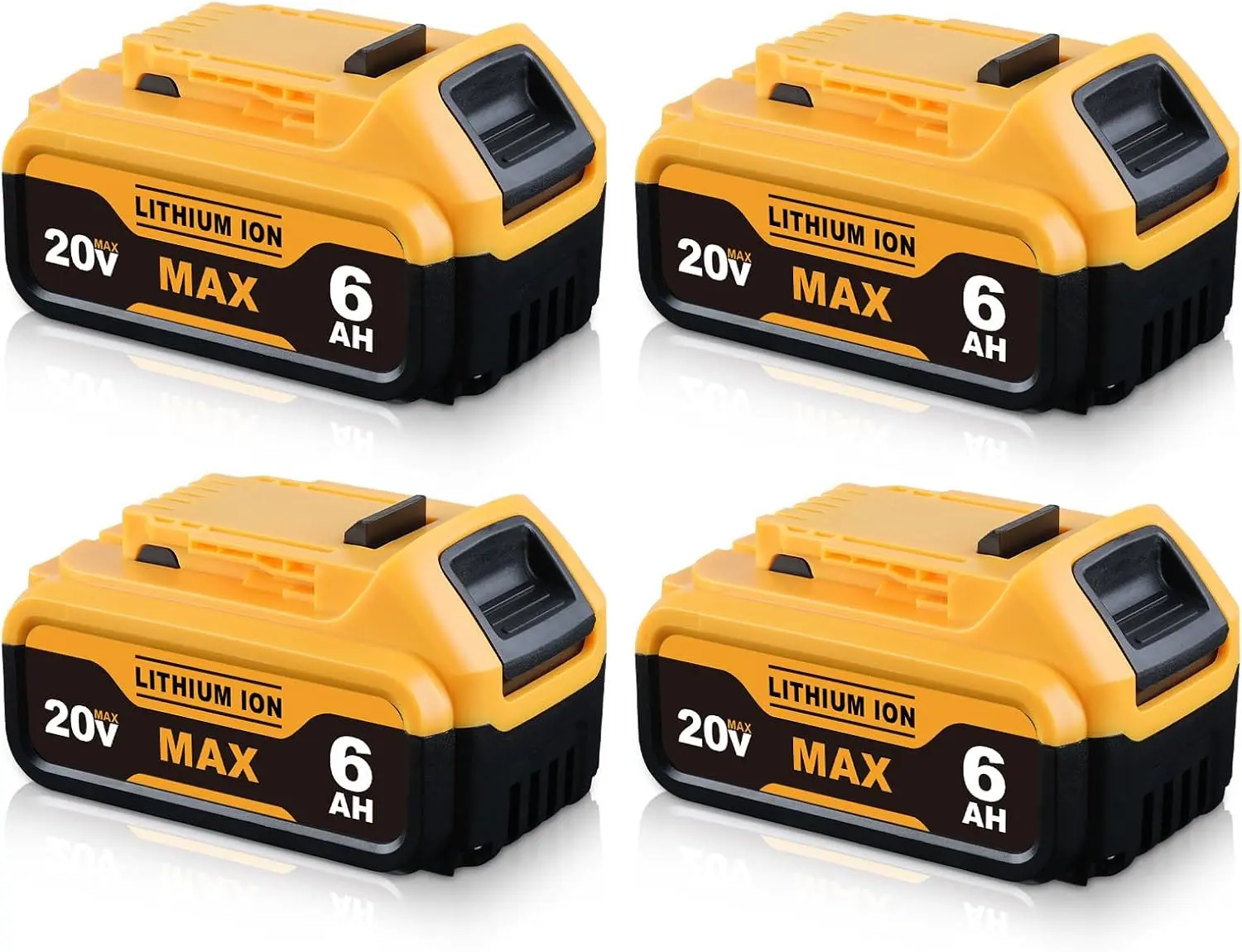 6.0Ah Replacement for Dewalt 20V MAX Battery DCB200 DCB204 Li-Ion | Replacement for DCB201 DCB203 and DCD/DCF/DCG tools; grade lithium-ion cells, LED gauge and multi-protection for saws