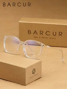 BARCUR Minimalist and Comfortable Square Full Frame Men's Decorative Glasses with PC Lens Material To Enhance Visual Comfort. Brand Packaging Is A Great Gift