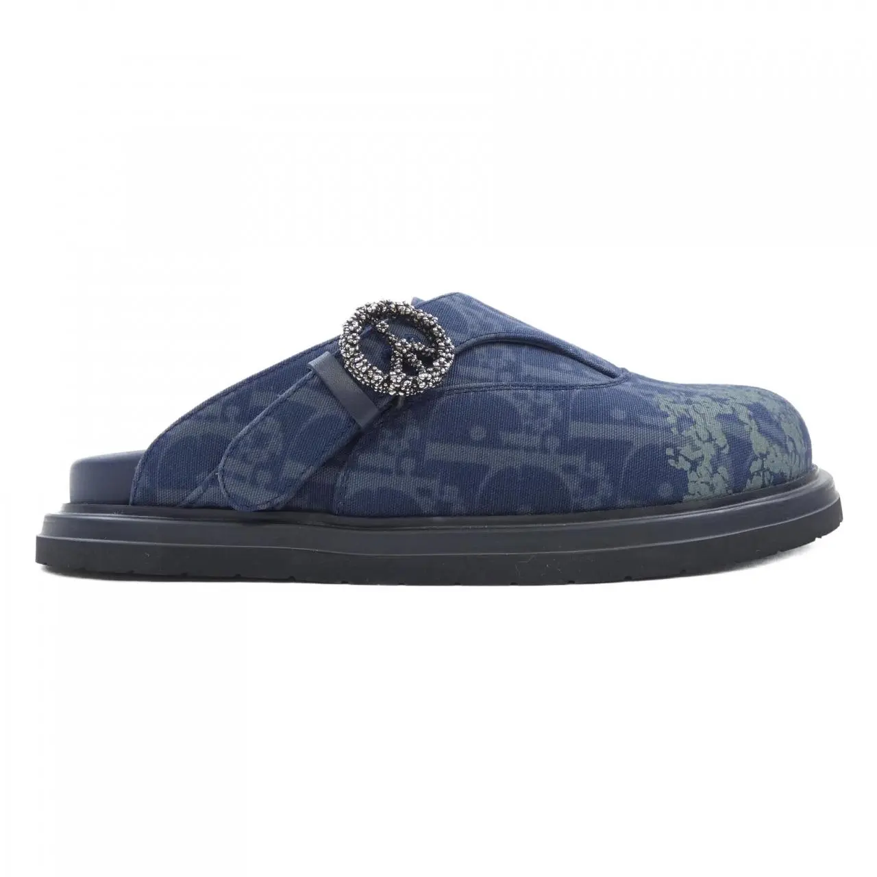 Pre-owned Dior Denim Small Leather Goods Aqua Mule Sandal