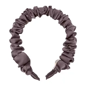 Gemma Ruched Satin Headband - Plum