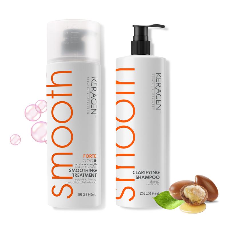 KERAGEN Brazilian Keratin Smoothing Treatment - Professional Frizz Control & Hair Straightening System