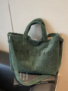 Women's Large-Capacity Corduroy Tote Bag, Autumn/Winter Commuter Handbag, Fashion Versatile Crossbody Shoulder Bag, Casual Commuter Bag, Stylish Versatile Bag, Crossbody Bags