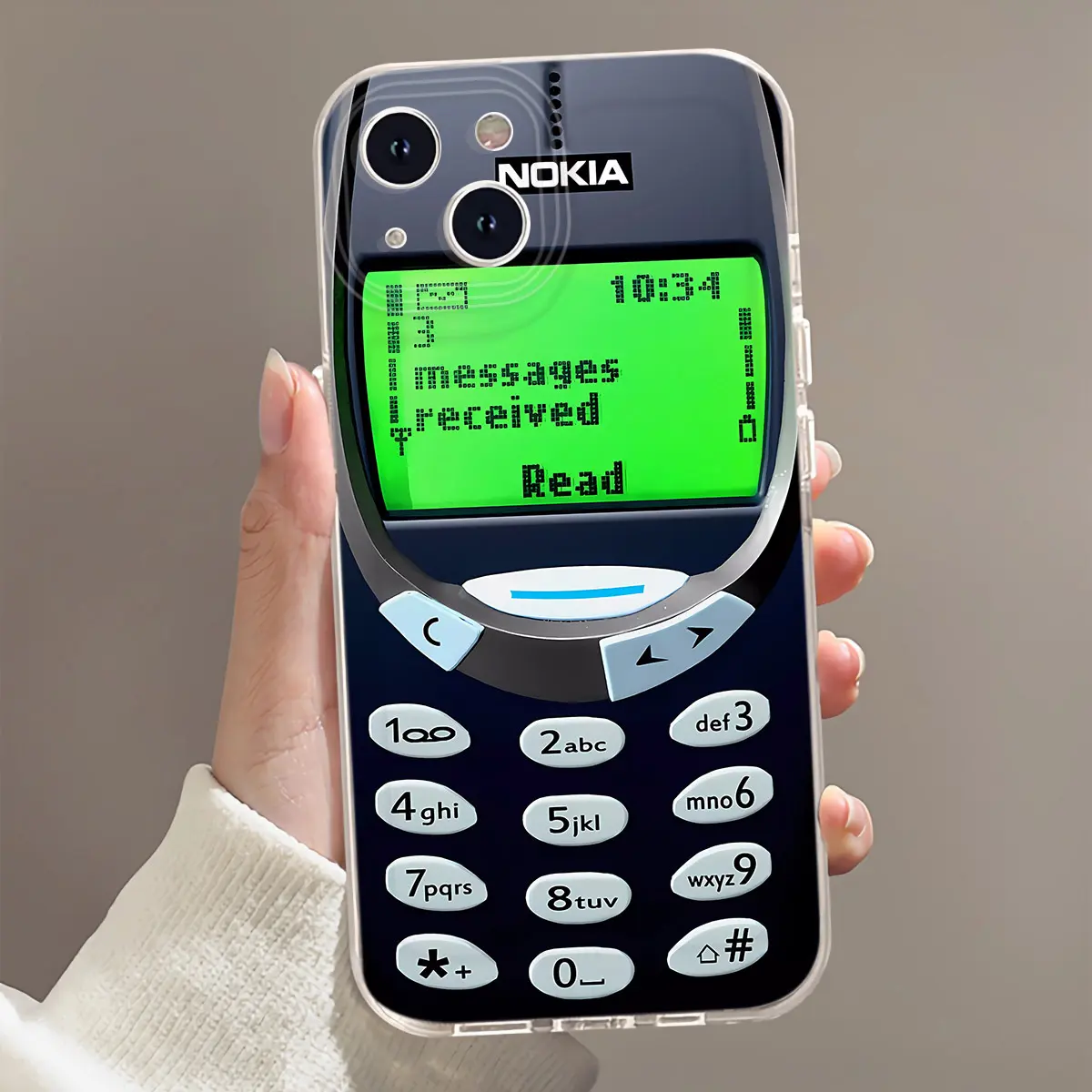 B483 Classic Nokia machine pattern phone case space for IPhone16/16Plus/16Pro/16Pro Max, IPhone15 /15Plus/15Pro/15Pro Max, IPhone14/14Plus/14Pro/14Pro Max, IPhone13/13Pro/13Pro Max, IPhone12/12Pro/12Pro Max, IPhone 11/11Pro/11Pro Max series