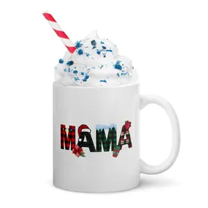 Christmas Mama White Ceramic Mug - Microwave & Dishwasher Safe - Drinkware christmas mug gift coffee  mug