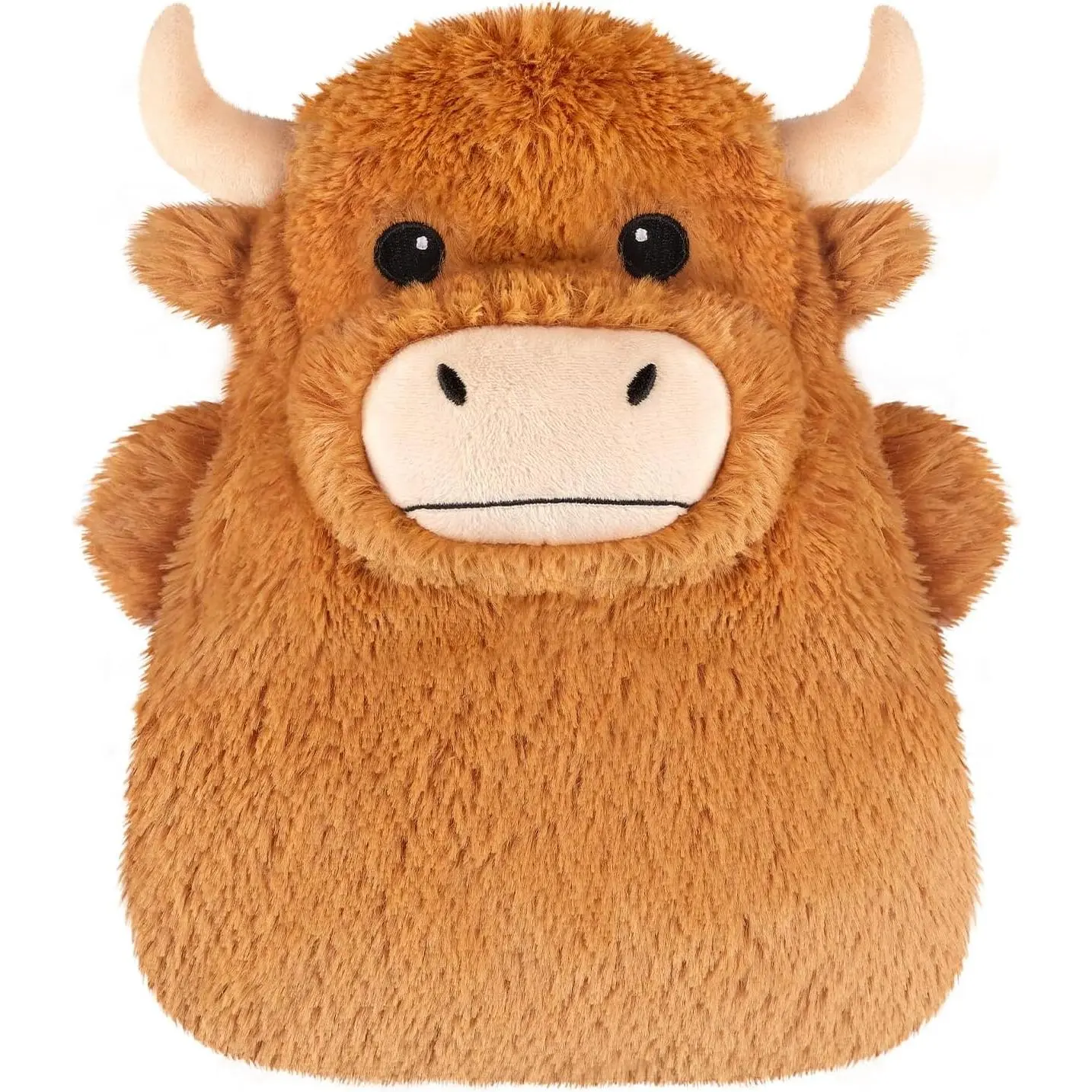 Highland Cow Microwavable Heating Pad - Plush, Moist Heat, Removable Cover, Unscented Natural Fill, 7.8inx10.6in, 1.2lb, Feminine Warm Holiday Companion for Belly/Neck, Cute Gift