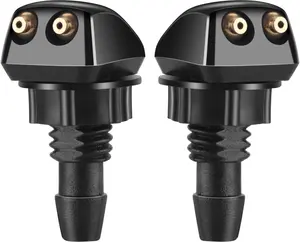 2 count Front Windshield Washer Nozzles, Windshield Wiper Sprayer Nozzle Jet Kit, Fit for   Chrysler Subaru  Buick Chevrolet Ford  (Black)
