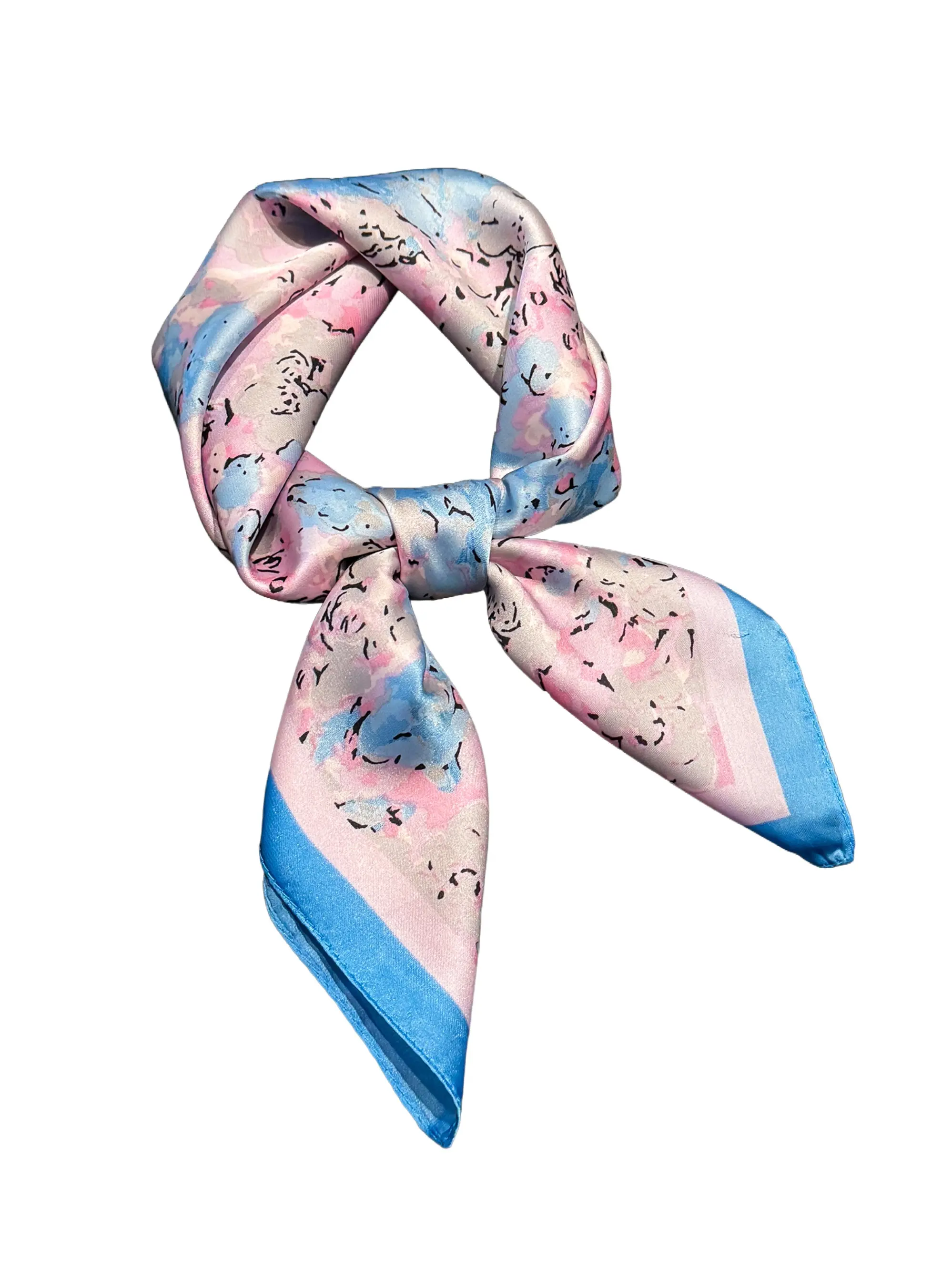 Elegant Floral Scarf for Women, 27.6 Inch Printed Square Hairband, Versatile Fashion Accessory, Daily Headscarf, Stylish Hair Tie, Square Head Scarves