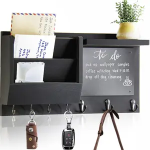 Key Holder for Wall - Mail Holder Organizer Wall Mount with Shelf - Hanging Key Rack Hanger with Hooks Decorative
