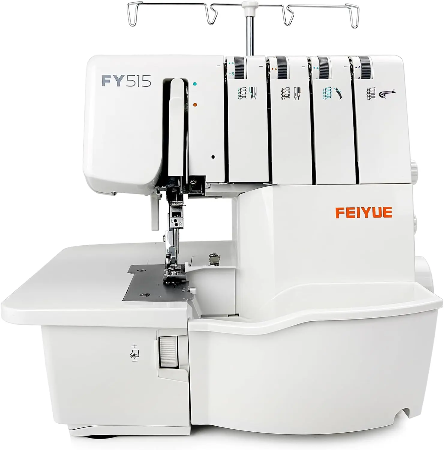FEIYUE FY515 Serger Overlock Sewing Machine - 2/3/4 Thread Capability, Above 1,000 Stitches/Min, Heavy-Duty Metal Frame, Adjustable Differential Feed, Color-Coded Thread Guides, Exceptional Cutting Precision, Foot Pedal, No Battery Tool