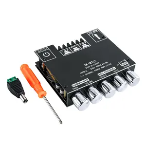 2.1 Channel Bluetooth Audio Power Amplifier Board 50W×2+100W with Treble and Bass Control for DIY BT Speaker Home Theater