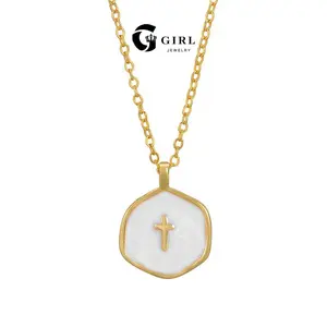 GGIRL 18K Gold PlatedCross Necklace for Women Dainty Simple Cross Pendant  Elegant Hypoallergenic Brass Jewelry Party Daily Wear   Fashion Jewelry Gift for Holiday Haul Christmas Birthdays Anniversaries