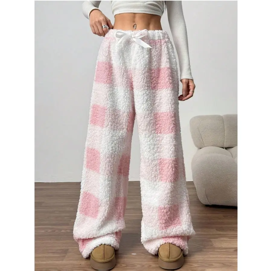 Pink and white grid+white bow=thickened