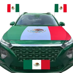 Mexico FLAG,Car Hood Cover Flag,4*5ft,Mexico's National Day,Car Bonnet Banner,Engine Flag,Strong Elasticity,Premium Sublimation Print,Fits Most Hood Types-Cars Pickups SUV's