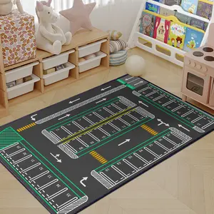 Kids Play Rug for Playroom 59"x39"Play mat Car Parking Rugs for Kids Toy Cars Kids Carpet City Pretend Play Non-Slip Washable