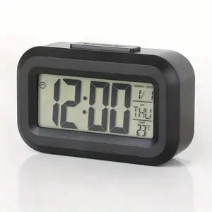 Mini Digital Alarm Clock with Large Display, Night Light, Temperature & Date – Compact Desk Clock for Bedroom, Office, Students