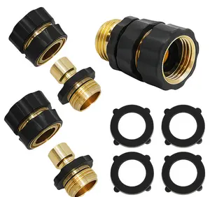 6 Set Quick Connect Hose Fittings for Garden Hose Quick Connector with Gasket, 3/4 Inch GHT Male and Female Attachment Quick Release Water Hose Adapter leak proof seal rubber washer