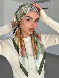 Women's Leaf Print Headscarf Hat, Breathable Lightweight Scarf, Boho Style Scarf, Multiple Floral & Leaf Patterns, Fashion Daily Accessory