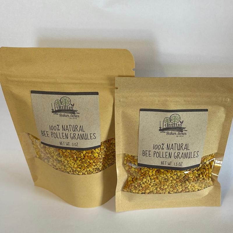Raw Wildflower Bee Pollen Granules in Resealable Pouch | Dried Pollen Superfood Flavor Natural