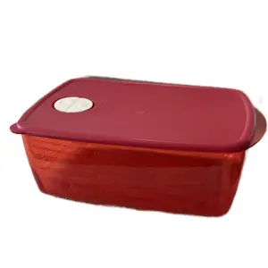 Red 3.5L Microwave-Safe Food Storage Container Kitchen Utensils Plastic Lid