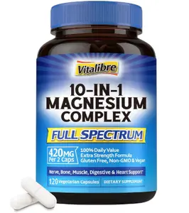 10-in-1 Magnesium Complex 420mg | Ultra Strength & Max Absorption | Chelated Magnesium for Sleep, Muscles & Heart | 120 Vegan Capsules Healthcare