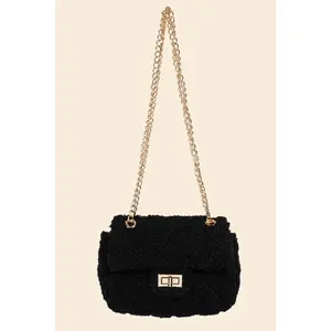 Fame Faux Fur Rectangle Crossbody Bag