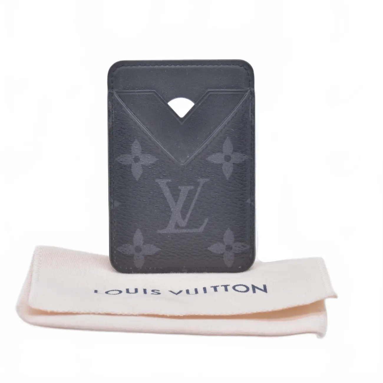 Pre-owned Louis Vuitton canvas Small leather goods $445 2025 Monogram Eclipse Magsafe Card Holder NE2215