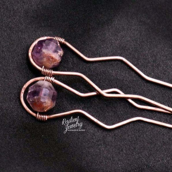 Super 7 Hammered Copper 3 Inch Hair Pins 2 Pack