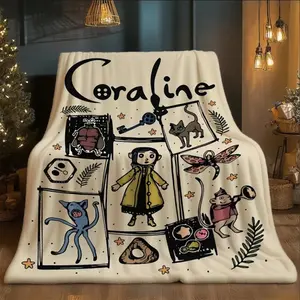 【JIT】One Piece Colerain Printed Flannel Throw Blanket - Soft and Skin-friendly, Suitable for Sofa and Bed, All-season Use, Machine Washable, Ideal for Travel, Office Rest, Holiday Gift Choice, Gift for Parents