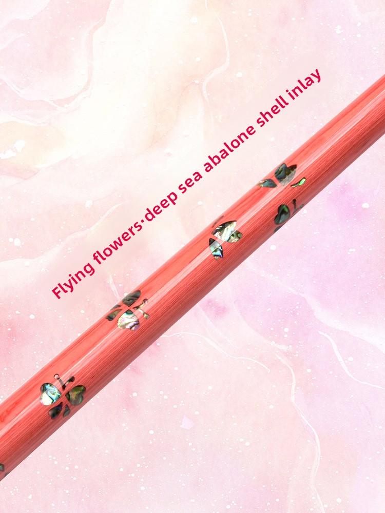 Carbon Fiber Pool Cue Stick with Abalone Shell Inlay, Pink & Black Design - 58-Inch Heavyweight 19-20oz Billiard Cue, Leather-Wrapped Grip & 11.8mm Tip for Tournaments, /Pro Use