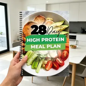 28-Day High Protein Diet Plan Book, Simple Healthy High Protein Recipes Planner, Weight Loss and Muscle Gain Daily Meal Schedule Cookbook, Beginner Friendly