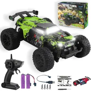 1:18 Scale All-Terrain RC Vehicle 40 km/h 4WD Electric Truck with 2.4GHz Controller LED Lights Waterproof for Adults & Boys Birthday Gift