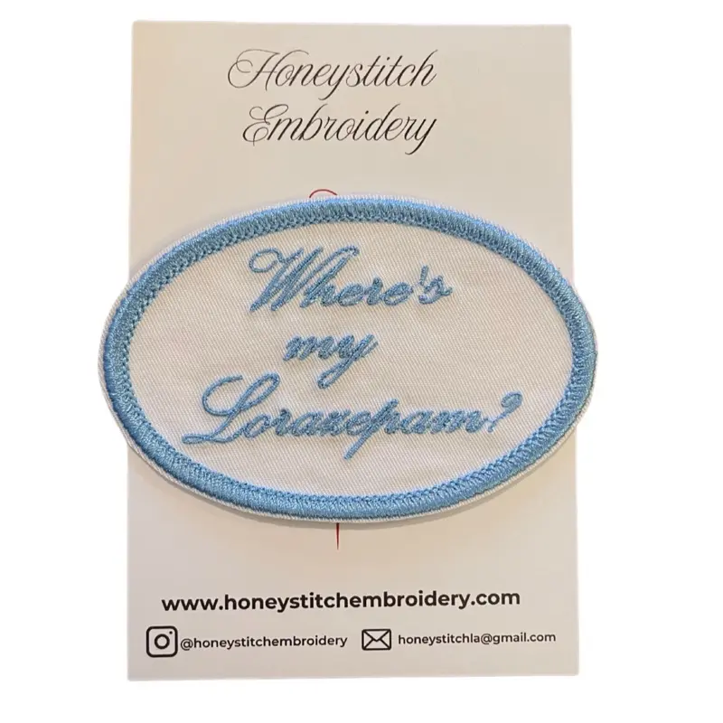 Honeystitch Embroidery Iron On Lorazepam Patch