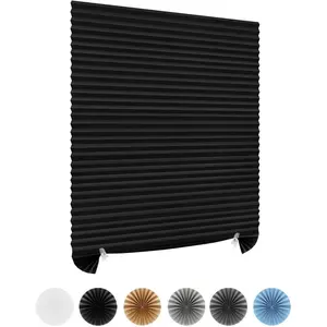 Window Blinds Cordless Blackout No Drill Cut to Size Clip On Stick On Self Adhesive Temporary Blinds Pleated Paper Blinds for Windows Doors Shades for Home Nursery Bedroom Kitchen Bathroom