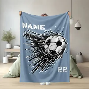 Custom 2026 Soccer Game Blanket with Name & Number