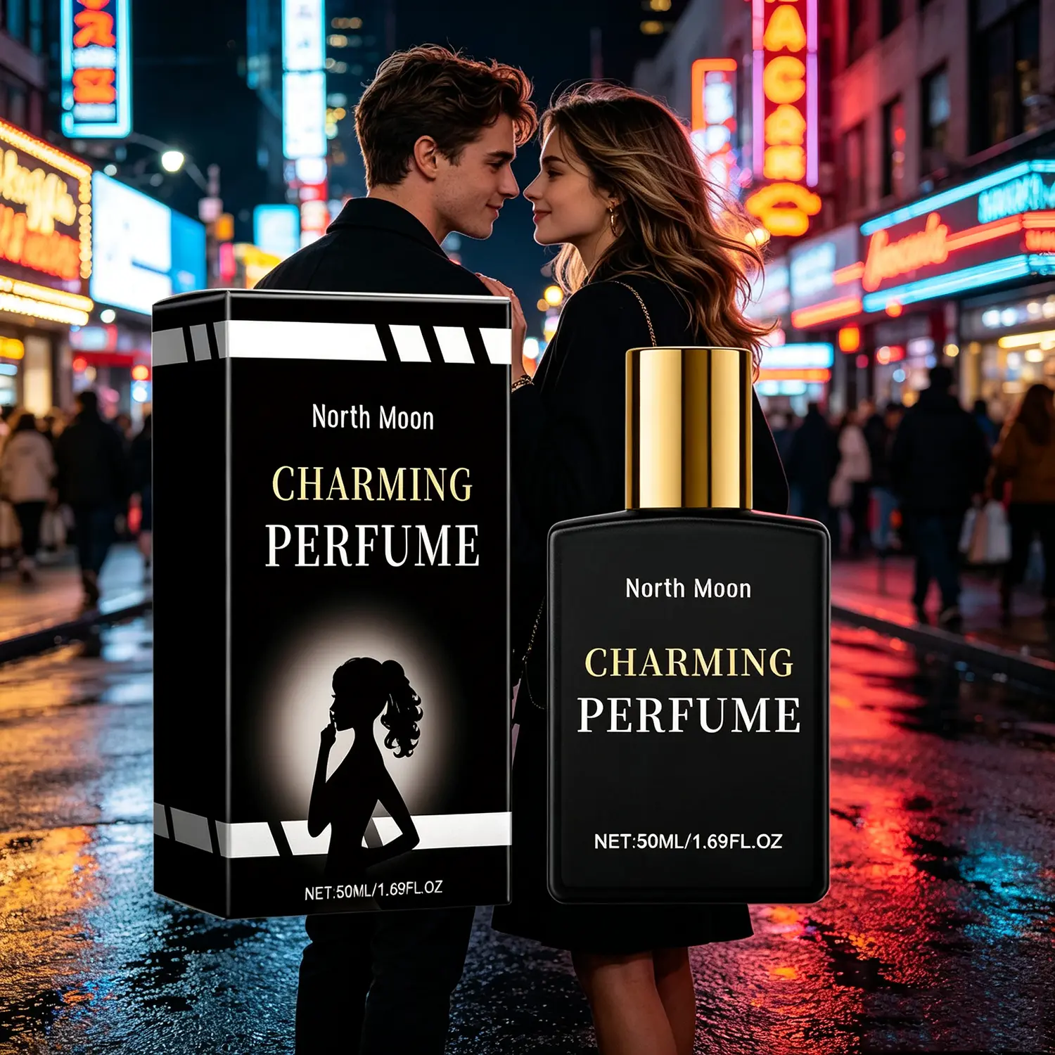 Women's Northern Moon Pheromone Perfume, Infused with Exclusive Pheromone Attraction Formula, Extra Long Lasting All-Day Wear, Enchanting Fruity Floral Woody Musk Scent, Specially Designed for Her, Make Him Irresistibly Addicted to You, 50ml\1.69oz