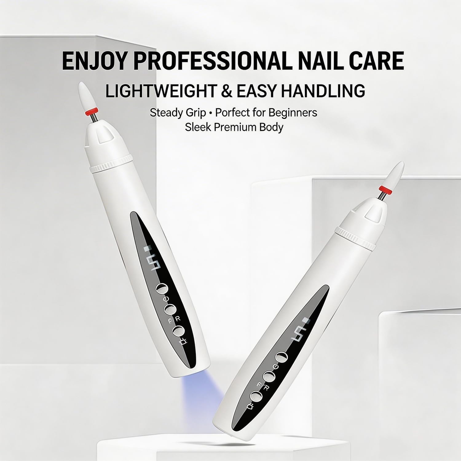 Rechargeable Nail Drill, Cordless Electric File for Fungus Nail Care | Thick Nail Maintenance, Smooth Nail Shaping & Buffing, Precise Cuticle Care, Gentle Daily Nail Grooming,