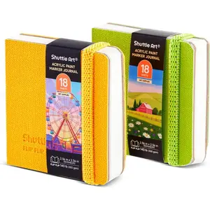 Small Sketchbook for Acrylic Paint Marker - 2 Pack (36 Sheets Total) 2.36x2.36 Watercolor Journal with 140LB (300 GSM) Paper, Acrylic Paint Marker Journal for FlipFunAlong