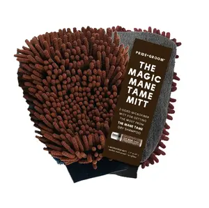 THE MAGIC MANE TAME MITT 2-Sided Microfiber Mitt for Dogs and Cats Mop Cloth