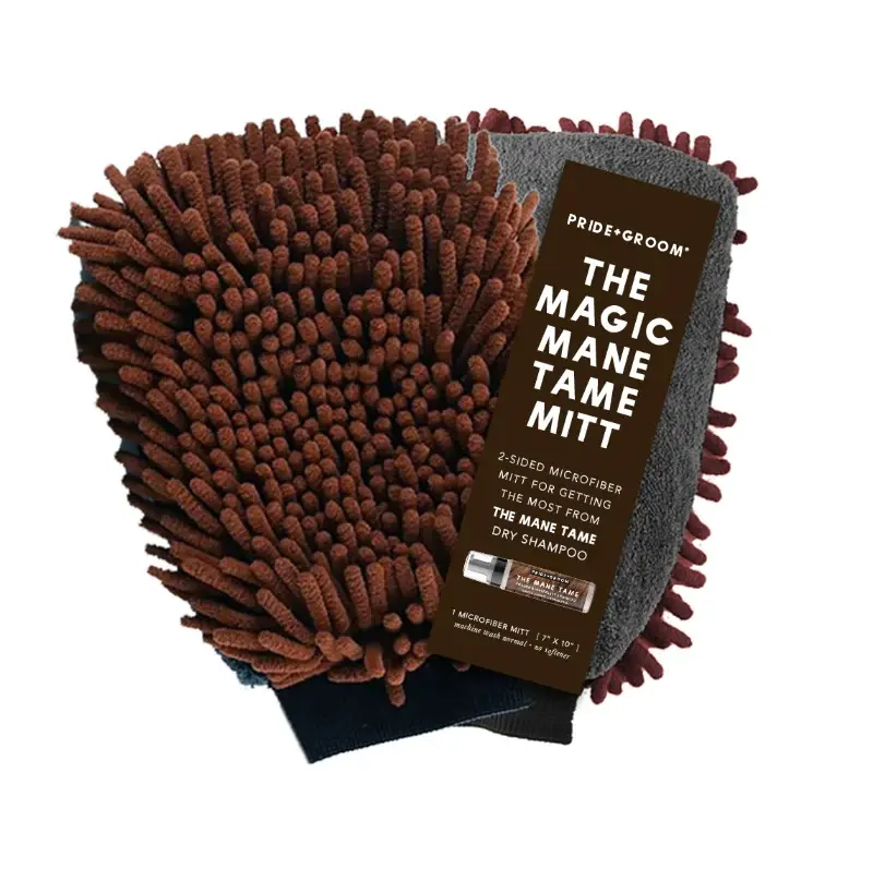 THE MAGIC MANE TAME MITT 2-Sided Microfiber Mitt for Dogs and Cats Mop Cloth