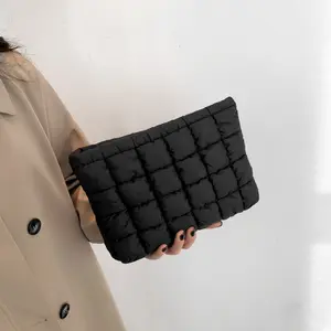 Makeup Bag Travel Large Portable Quilted Floral Print Cosmetic Organizer Cute Pouch for Women Soft Cotton Zipper Waterproof Toiletry Storage Bags