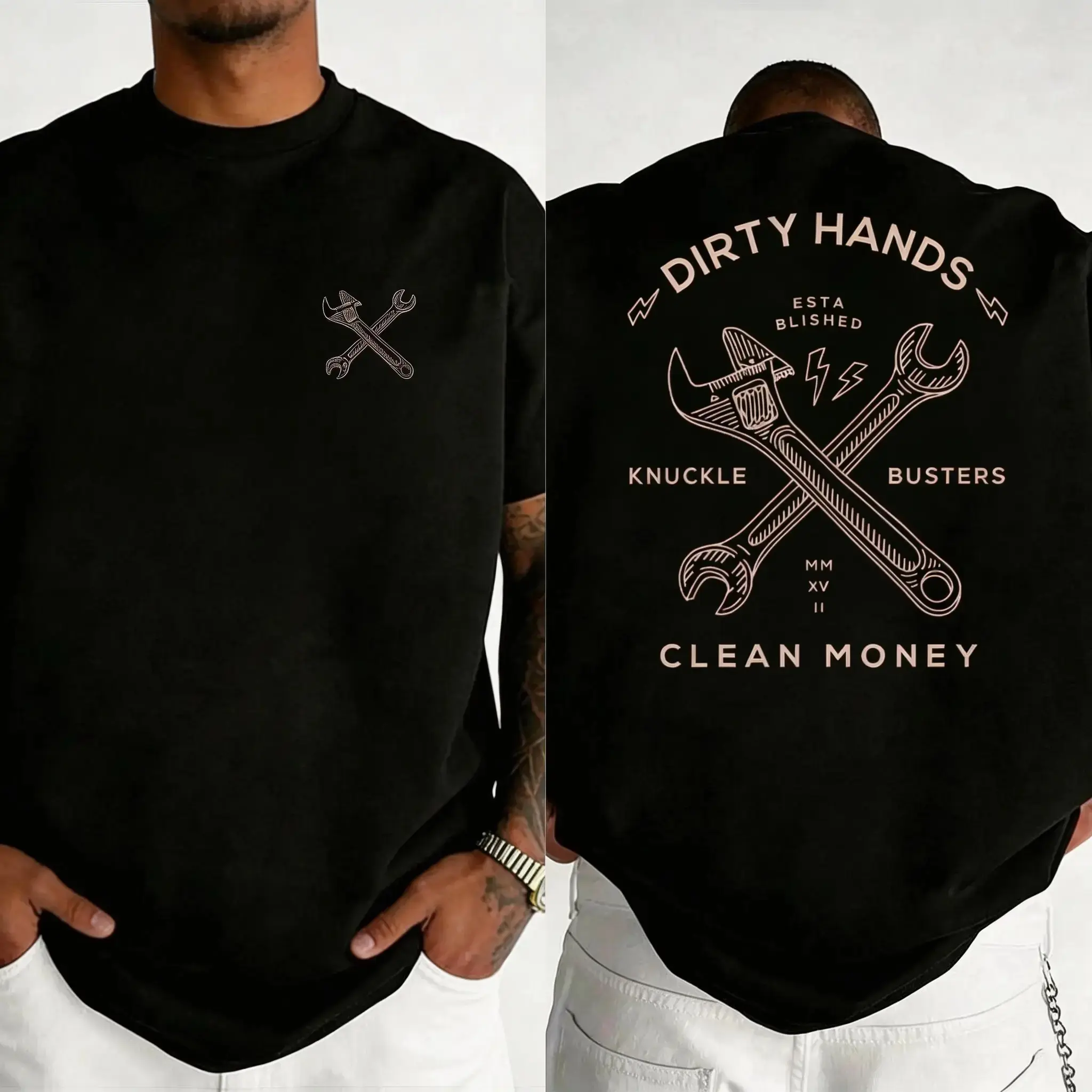Auto Mechanic Graphic T-Shirt | Wrench Design Hard Worker Black Cotton Top, Streetwear Style, Soft Lightweight Fabric, Fits Gearheads, Car Guys & Workshop Daily Wear, Full Range Of Sizes Available