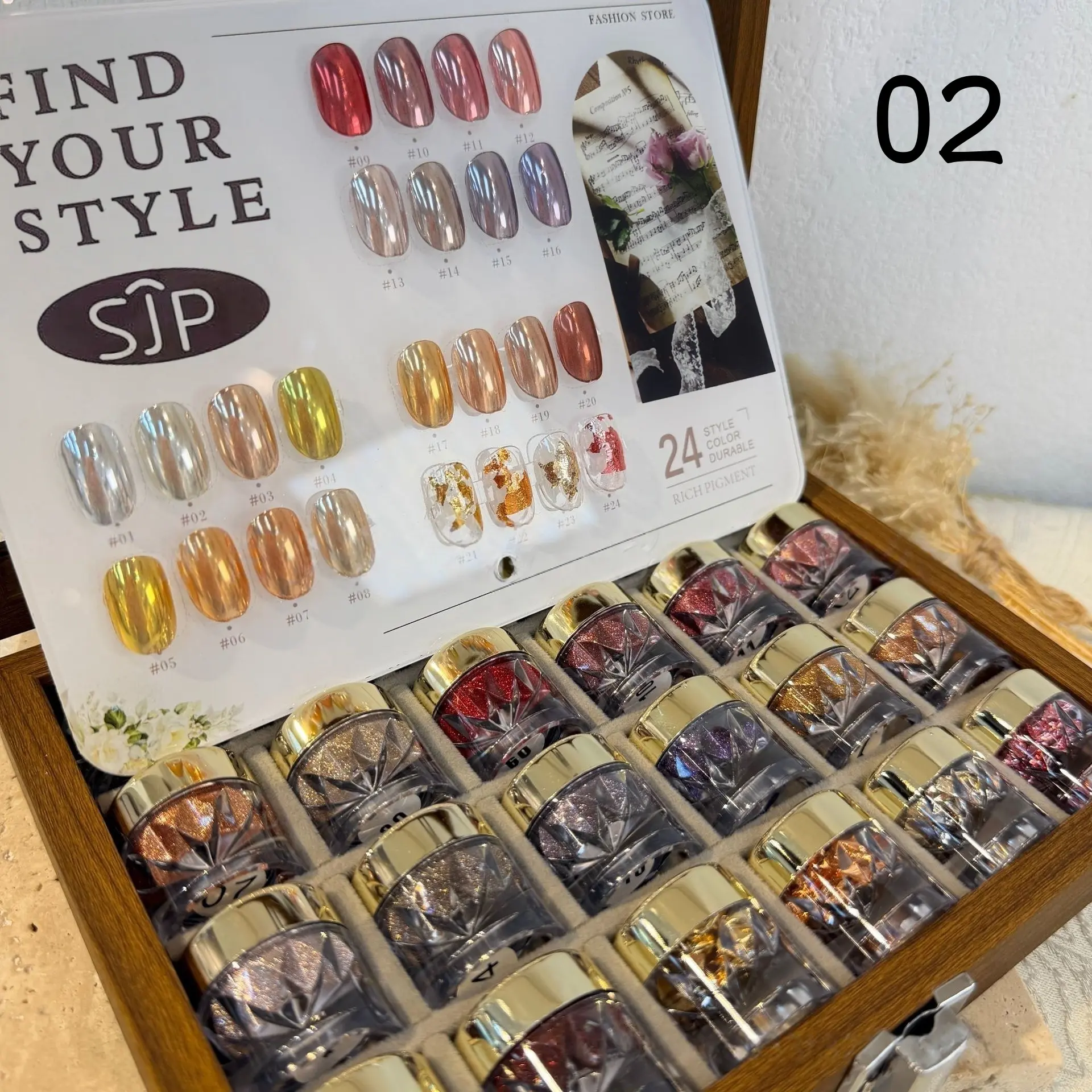 High-End Nail Art New 24 Color Moonlight Magic Shimmer Mirror Powder Set, Ultra-Fine Glitter High-Quality Japanese Style Sparkle, Glitter Dip Powder, Nail Art Supplies