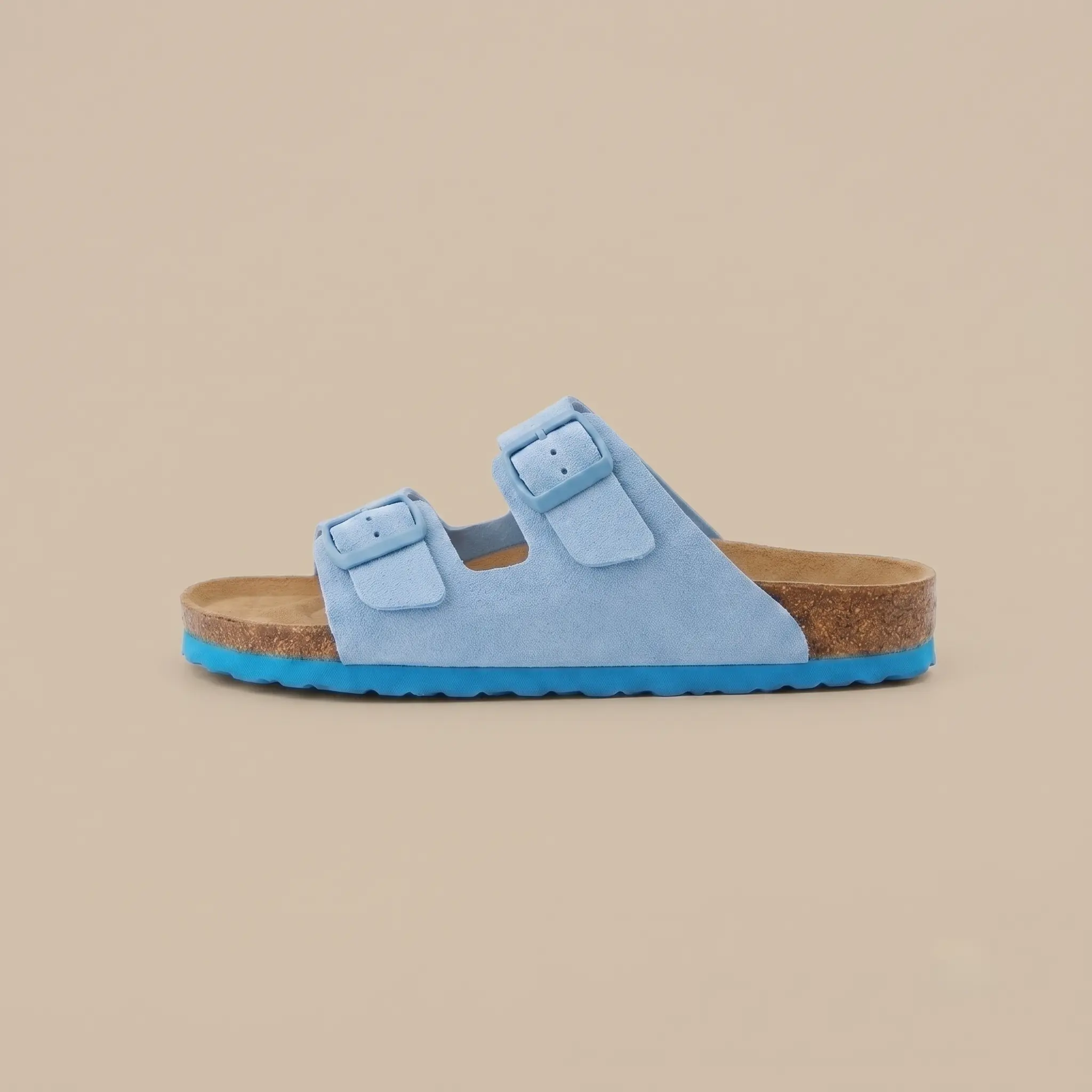 Girsia Women's Double Strap Sandals - Comfortable Suede Microfiber Leather Slide Sandals with Arch Support & Cushion Insole, Lightweight Non-Slip Summer Shoes for Beach, Travel & Daily Wear