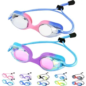 F-SGL02  Kids Swim Goggles with Bungee Strap No Leaking Anti Fog Toddler Goggles with Quick Adjust Ages 3-14